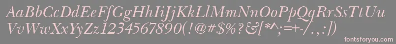 BaskervilleHandcutItalic Font – Pink Fonts on Gray Background