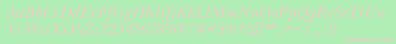 BaskervilleHandcutItalic Font – Pink Fonts on Green Background