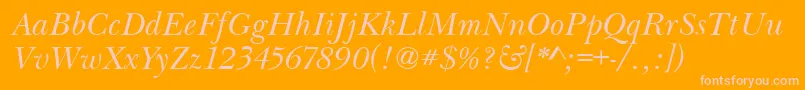 BaskervilleHandcutItalic Font – Pink Fonts on Orange Background