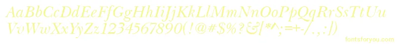 BaskervilleHandcutItalic Font – Yellow Fonts on White Background