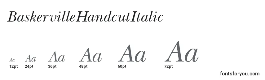 BaskervilleHandcutItalic Font Sizes
