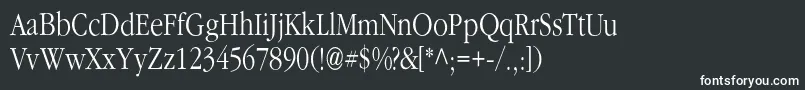 Classicrussianc-fontti – valkoiset fontit mustalla taustalla