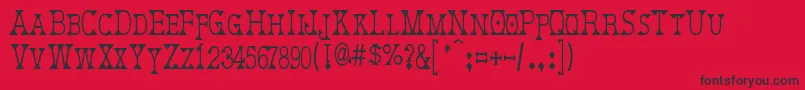 DeborahCondensed Font – Black Fonts on Red Background