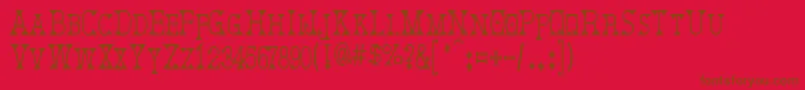 DeborahCondensed Font – Brown Fonts on Red Background