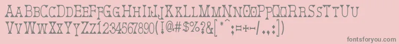 Czcionka DeborahCondensed – szare czcionki na różowym tle