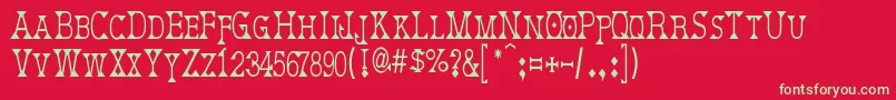 DeborahCondensed Font – Green Fonts on Red Background