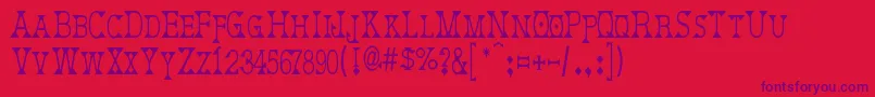 Fonte DeborahCondensed – fontes roxas em um fundo vermelho