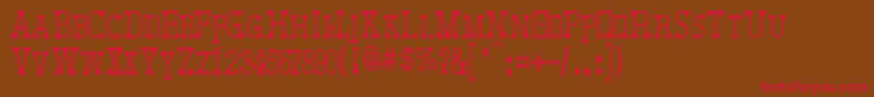 DeborahCondensed Font – Red Fonts on Brown Background