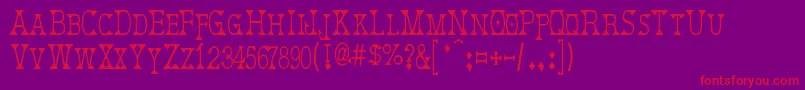 Fonte DeborahCondensed – fontes vermelhas em um fundo violeta