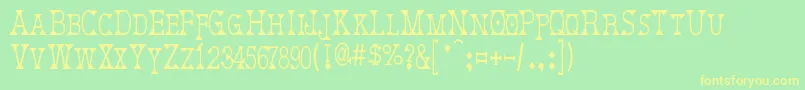 DeborahCondensed Font – Yellow Fonts on Green Background