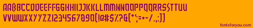 Executionist-Schriftart – Violette Schriften auf orangefarbenem Hintergrund