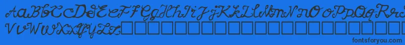 Korv Font – Black Fonts on Blue Background