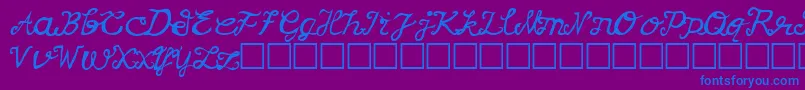 Korv Font – Blue Fonts on Purple Background