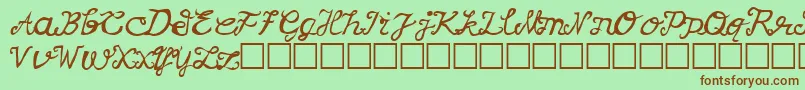 Korv Font – Brown Fonts on Green Background