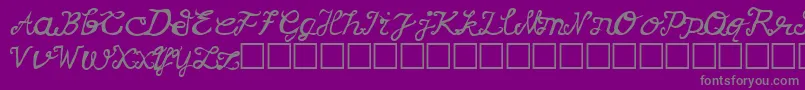 Korv-Schriftart – Graue Schriften auf violettem Hintergrund