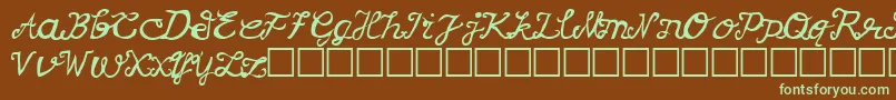 Korv Font – Green Fonts on Brown Background