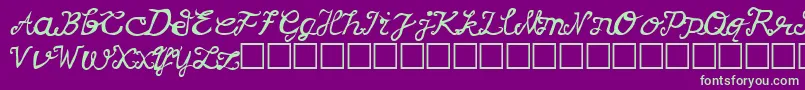 Korv Font – Green Fonts on Purple Background