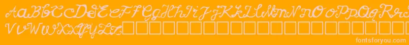 Korv Font – Pink Fonts on Orange Background