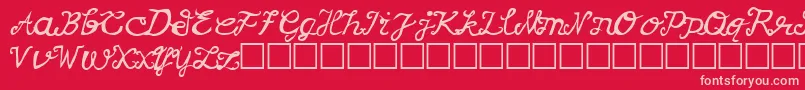 Korv Font – Pink Fonts on Red Background