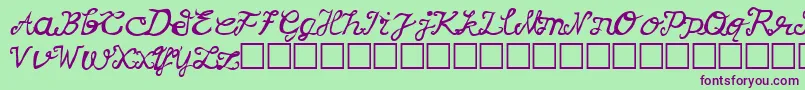 Korv Font – Purple Fonts on Green Background