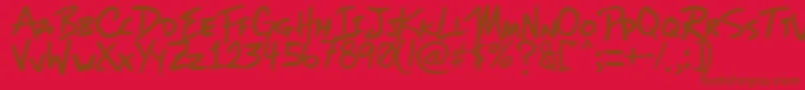 Mizike Font – Brown Fonts on Red Background