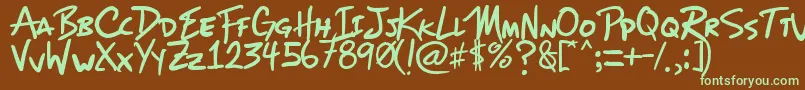 Шрифт Mizike – зелёные шрифты на коричневом фоне