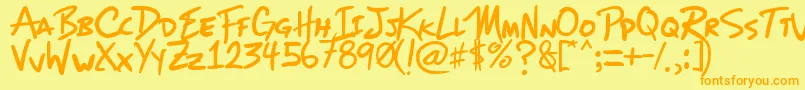 Mizike Font – Orange Fonts on Yellow Background