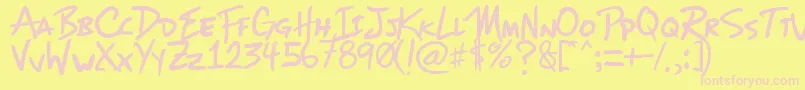 Mizike Font – Pink Fonts on Yellow Background