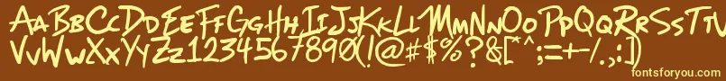 Шрифт Mizike – жёлтые шрифты на коричневом фоне