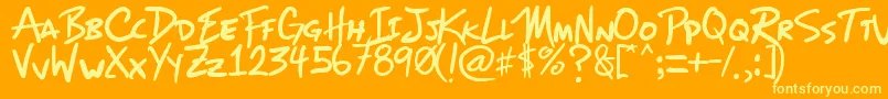 Mizike Font – Yellow Fonts on Orange Background