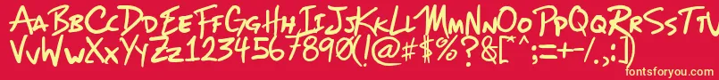 Mizike Font – Yellow Fonts on Red Background