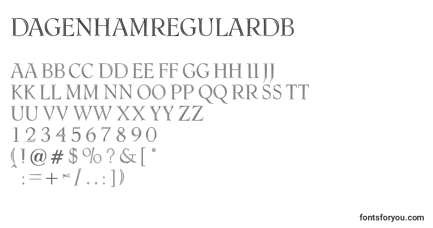 Schriftart DagenhamRegularDb – Alphabet, Zahlen, spezielle Symbole