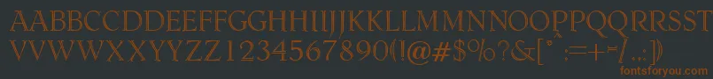 DagenhamRegularDb-Schriftart – Braune Schriften auf schwarzem Hintergrund