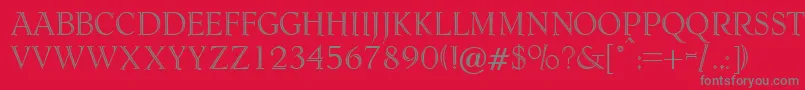 Czcionka DagenhamRegularDb – szare czcionki na czerwonym tle