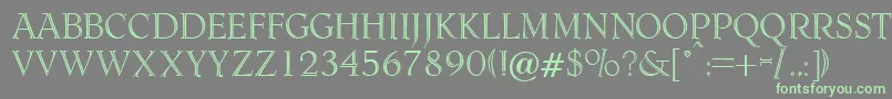 フォントDagenhamRegularDb – 灰色の背景に緑のフォント