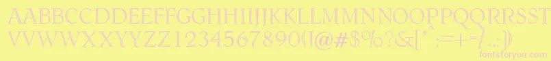 DagenhamRegularDb Font – Pink Fonts on Yellow Background