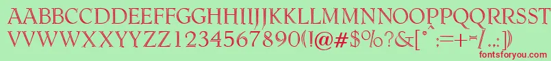 DagenhamRegularDb Font – Red Fonts on Green Background