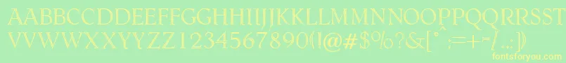 DagenhamRegularDb Font – Yellow Fonts on Green Background