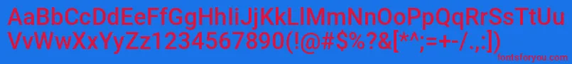 خنفشار2 Font – Red Fonts on Blue Background