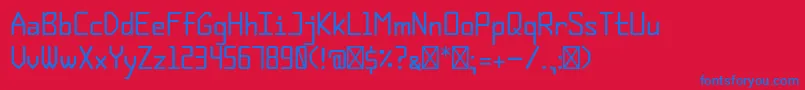 Den Font – Blue Fonts on Red Background