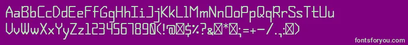 Den Font – Green Fonts on Purple Background