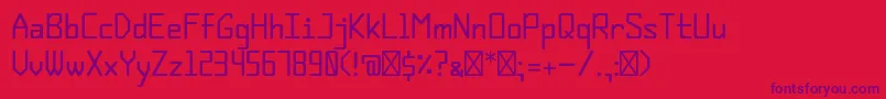 Den Font – Purple Fonts on Red Background