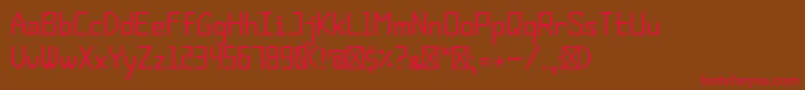 Den Font – Red Fonts on Brown Background