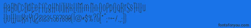 Czcionka LinotypegotekkThin – czarne czcionki na niebieskim tle