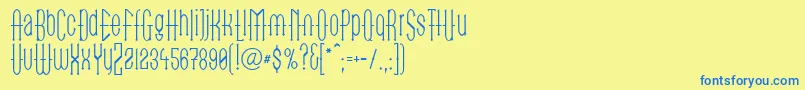 LinotypegotekkThin-Schriftart – Blaue Schriften auf gelbem Hintergrund