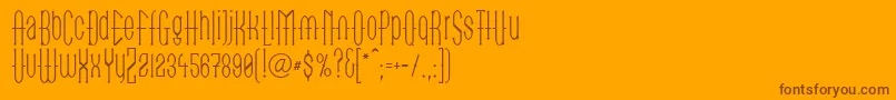 LinotypegotekkThin-Schriftart – Braune Schriften auf orangefarbenem Hintergrund