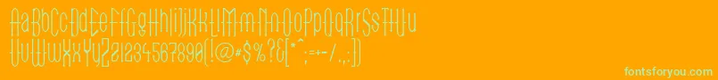 LinotypegotekkThin-Schriftart – Grüne Schriften auf orangefarbenem Hintergrund