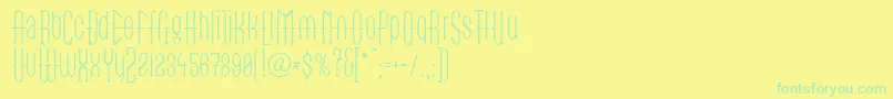 LinotypegotekkThin Font – Green Fonts on Yellow Background