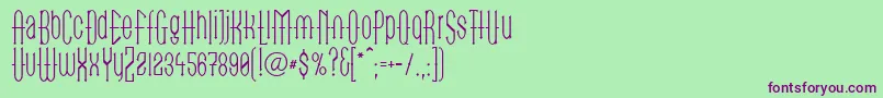 LinotypegotekkThin-Schriftart – Violette Schriften auf grünem Hintergrund