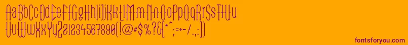 LinotypegotekkThin-Schriftart – Violette Schriften auf orangefarbenem Hintergrund